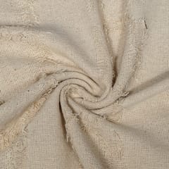 Cream Colour Cotton Jacquard Fabric