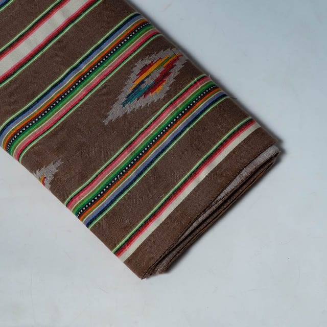 Brown Colour Cotton Acralic Jacquard Fabric
