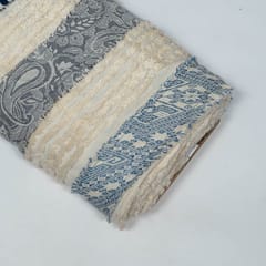 White Colour Cotton Jacquard Fabric