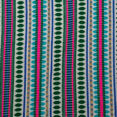 Green Colour Cotton Acralic Jacquard Fabric