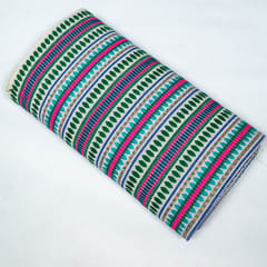Green Colour Cotton Acralic Jacquard Fabric