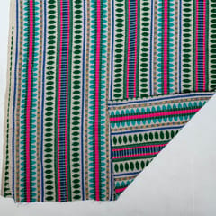 Green Colour Cotton Acralic Jacquard Fabric