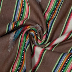 Brown Colour Cotton Acralic Jacquard Fabric