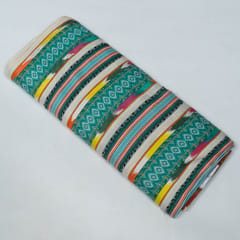 Green Colour Cotton Jacquard Fabric