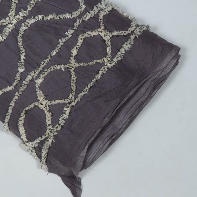 Grey Colour Cotton Jacquard Fabric