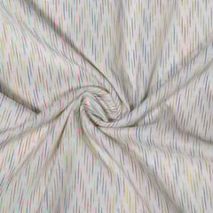 White Colour Cotton Jacquard Fabric