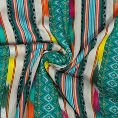 Green Colour Cotton Jacquard Fabric