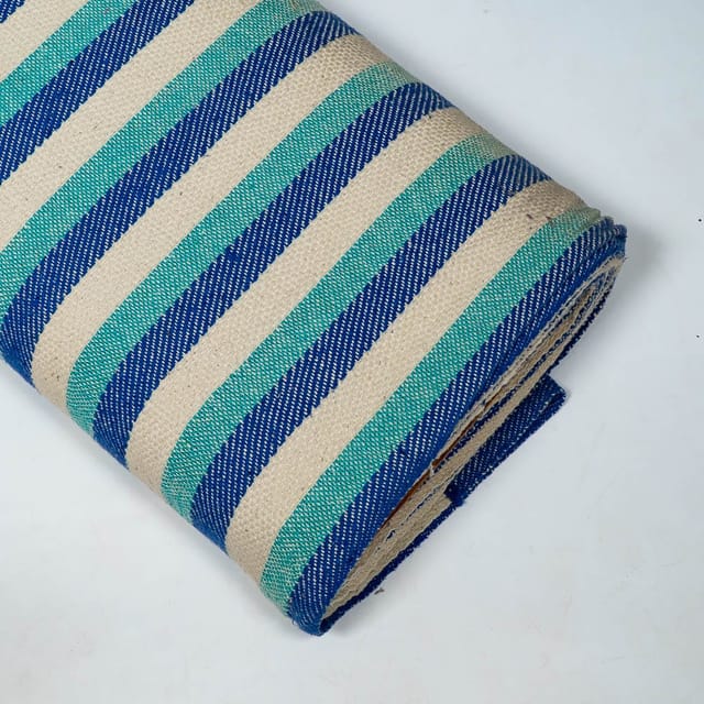 Blue Colour Cotton Jacquard Fabric