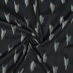 Black Colour Cotton Ikat Fabric