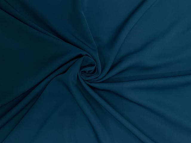 Teal Blue Plain Barbie Crepe Fabric