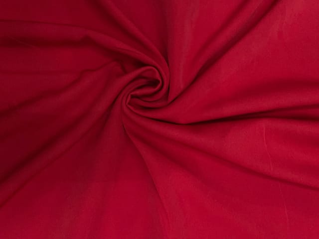 Red Plain Barbie Crepe Fabric N242