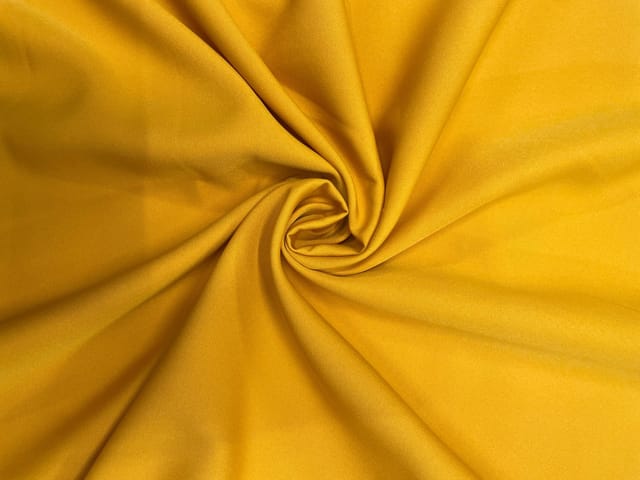 Mango Yellow Plain Barbie Crepe Fabric