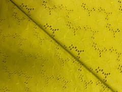 Neon Yellow Floral Hakoba Chikan Cotton Fabric