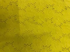 Neon Yellow Floral Hakoba Chikan Cotton Fabric