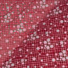 Gajree Colour Mal Chanderi Embroidered Fabric