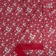 Gajree Colour Mal Chanderi Embroidered Fabric