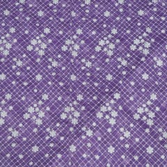 Lavender Colour Mal Chanderi Embroidered Fabric