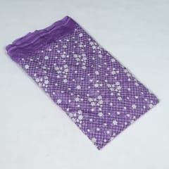 Lavender Colour Mal Chanderi Embroidered Fabric