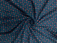 Navy Blue Floral Cotton Lizzybizzy Fabric