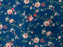 Navy Blue Floral Cotton Lizzybizzy Fabric