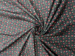 Grey Floral Cotton Lizzybizzy Fabric