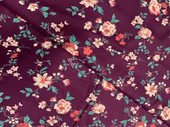 Purple Floral Cotton Lizzybizzy Fabric