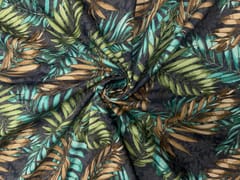 MultiColour Leaves Cotton Brasso Fabric