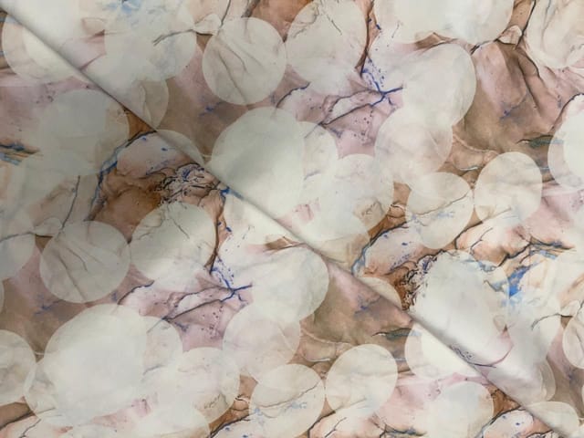 Peach Abstract Cotton Lizzybizzy Fabric