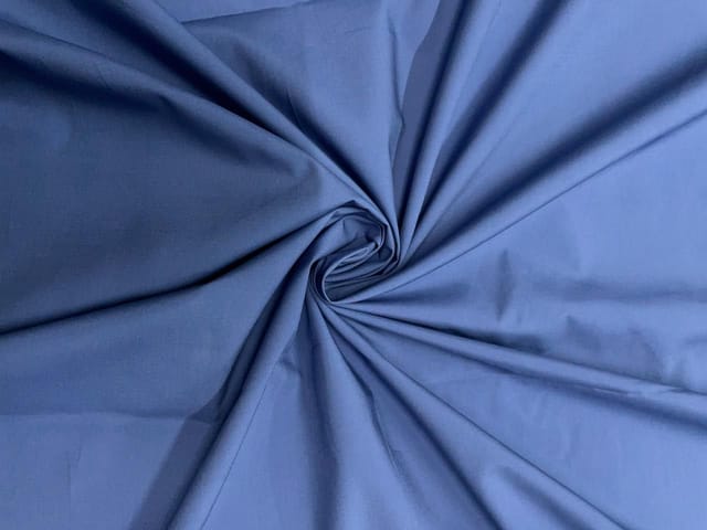 Steel Blue Plain Dyed Poplin Fabric