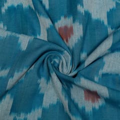Blue Colour Cotton Ikat Fabric