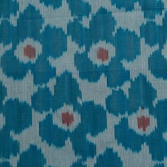 Blue Colour Cotton Ikat Fabric