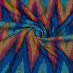 Multi Colour Cotton Ikat Fabric