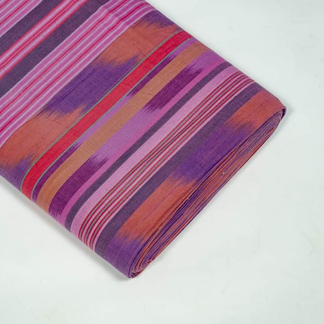Multi Colour Cotton Ikat Fabric