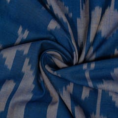 Blue Colour Cotton Ikat Fabric