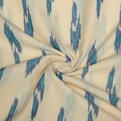 Cream Colour Cotton Ikat Fabric