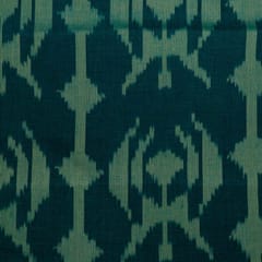 Green Colour Cotton Ikat Fabric