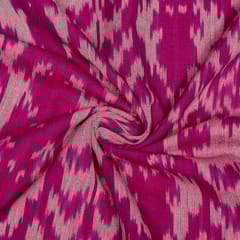 Majenta Colour Cotton Ikat Fabric