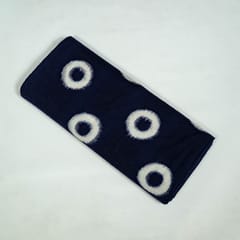 Blue and White Colour Cotton Ikat Fabric