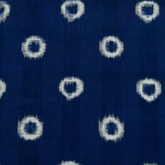 Blue Colour Cotton Ikat Fabric