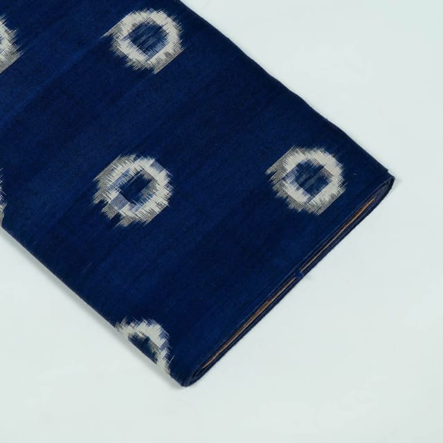 Blue Colour Cotton Ikat Fabric