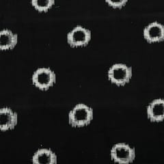 Black Colour Cotton Ikat Fabric