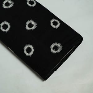 Black Colour Cotton Ikat Fabric