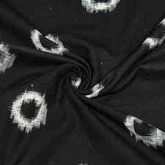 Black Colour Cotton Ikat Fabric