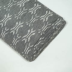 Grey Colour Cotton Ikat Fabric