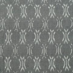 Grey Colour Cotton Ikat Fabric