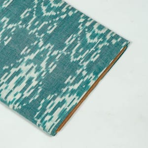 Green Colour Cotton Ikat Fabric