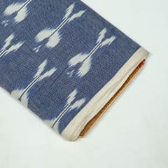 Blue Colour Cotton Ikat Fabric