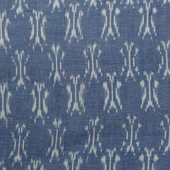 Powder Blue Colour Cotton Ikat Fabric
