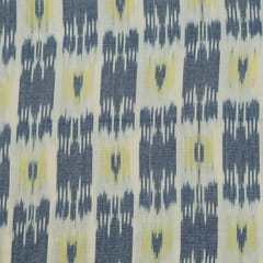 Blue Colour Cotton Ikat Fabric