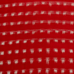 Red Colour Cotton Ikat Fabric